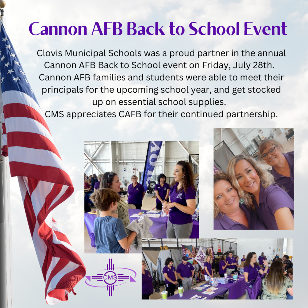 CLOVIS MUNICIPAL SCHOOLS AND CANNON AIR FORCE BASE PARTNER FOR BACK TO ...