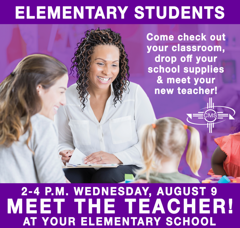 IT’S BACKTOSCHOOL TIME MEET THE TEACHER FOR ELEMENTARY STUDENTS IS